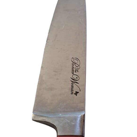 Pioneer Woman 8 Pc Knife Red Handles Stainless Steel Country Kitchen Farmhouse - Picture 8 of 12